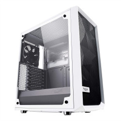Fractal Design Meshify C White Steel / Tempered Glass ATX Mid Tower High-Airflow Compact Clear Tempered Glass Computer Case - TG FD-CA-MESH-C-WT-TGC Fractal Design Meshify C White Steel / Tempered Glass ATX Mid Tower High-Airflow Compact Clear Tempered Glass Computer Case - TG FD-CA-MESH-C-WT-TGC