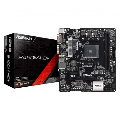 ASRock A520M-HDV AM4 AMD A520 SATA 6Gb/s Micro ATX AMD Motherboard