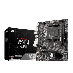 MSI A520M A PRO AM4 A Micro ATX AMD Motherboard MSI A520M A PRO AM4 A Micro ATX AMD Motherboard