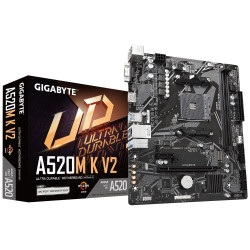 GIGABYTE A520M K V2 DDR4 Socket AM4 AMD Motherboard GIGABYTE A520M K V2 DDR4 Socket AM4 AMD Motherboard